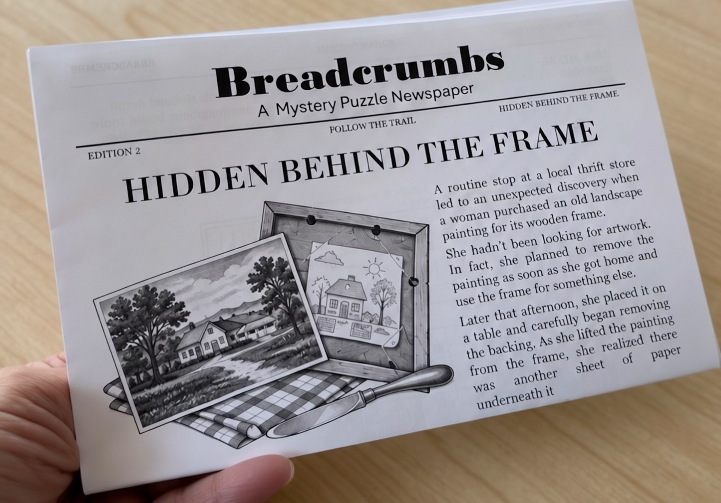 Folded newspaper