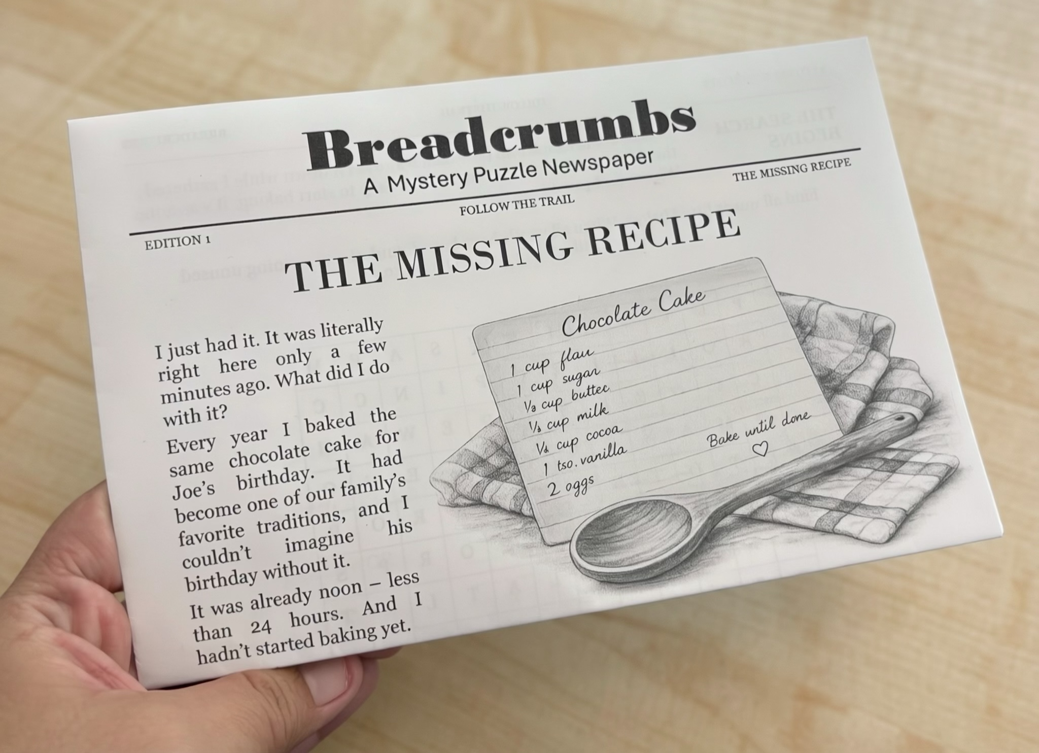 Folded newspaper