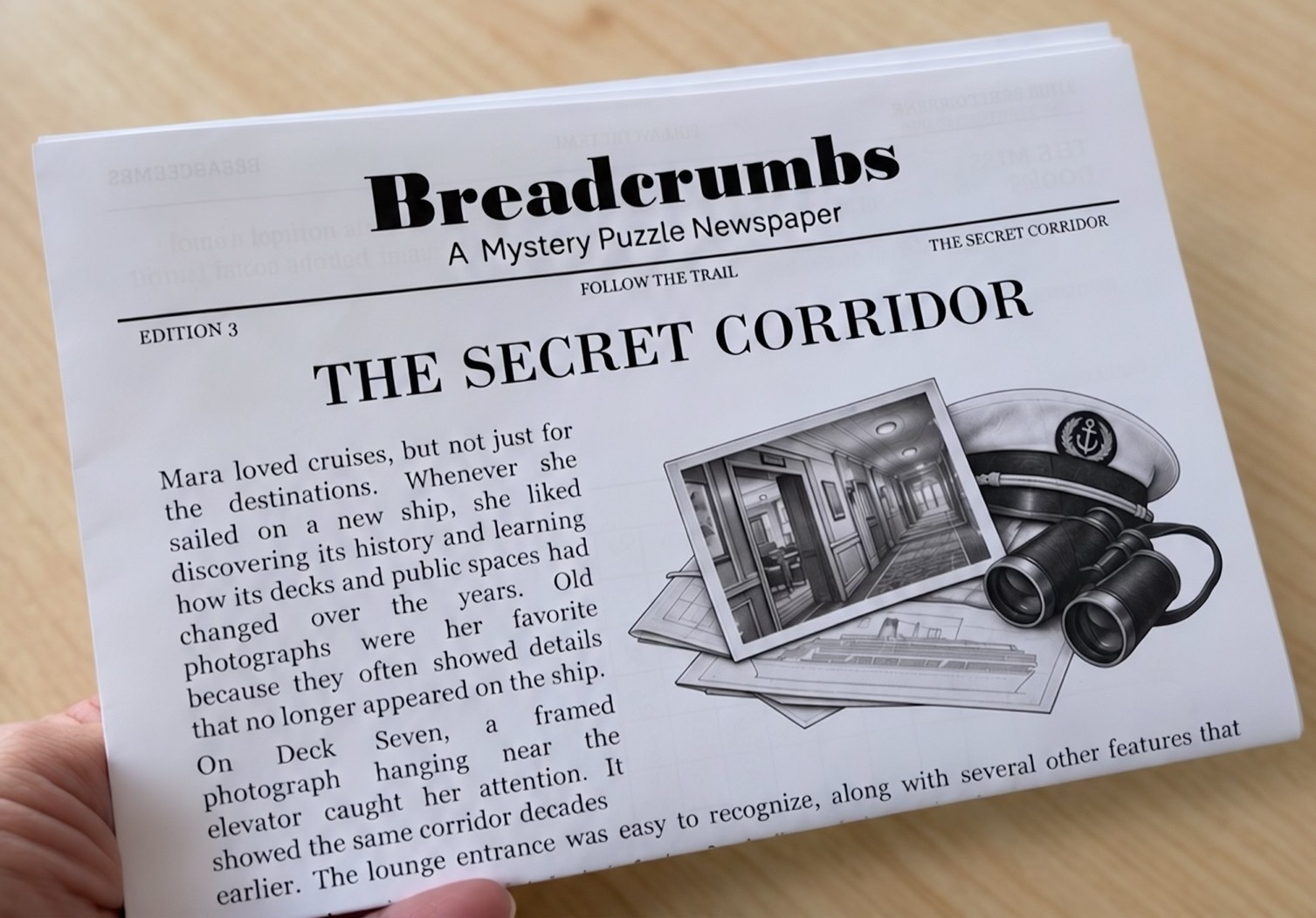 Folded newspaper